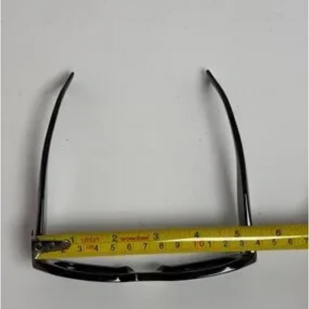 Prada SPR 17W Symbole Sunglasses in Black Acetate with Geometric Triangle Temple - Picture 9 of 10